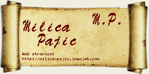 Milica Pajić vizit kartica